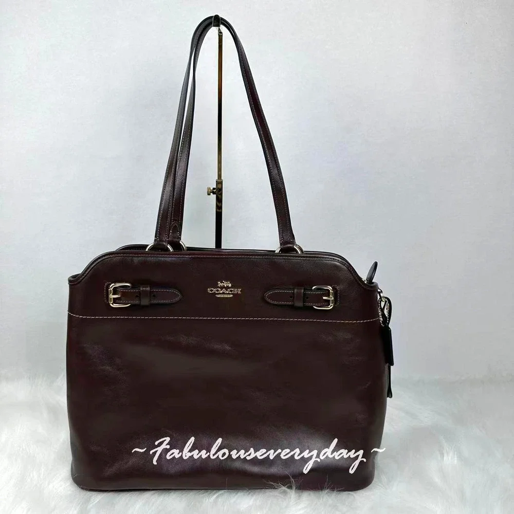 COACH Easton Tote Bag In Smooth leather/Gold/Maple CCZ07 NWT